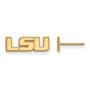 14k Gold Plated Silver Louisiana State Univ. XS (Tiny) Post Earrings